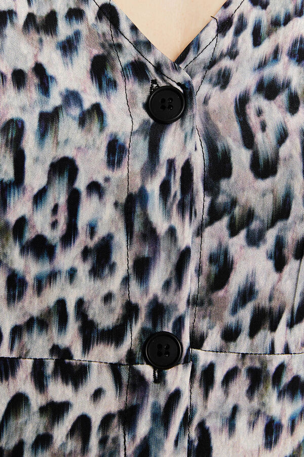 Systemaction Vestido animal print blanco