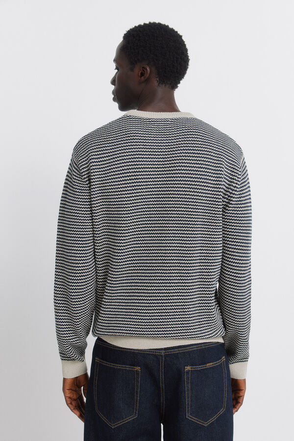 Springfield Two-tone textured jumper blue