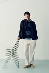 Springfield Colour block stripe polo shirt blue