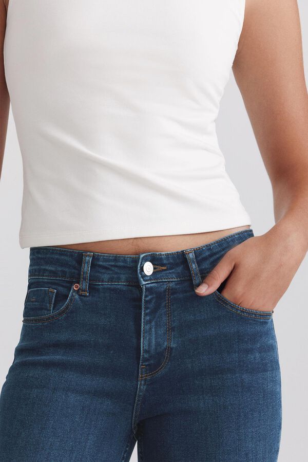Springfield Jeans bootcut flare de cintura baixa azul