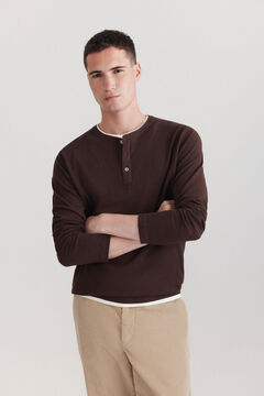 Springfield Double long sleeve Henley T-shirt nude