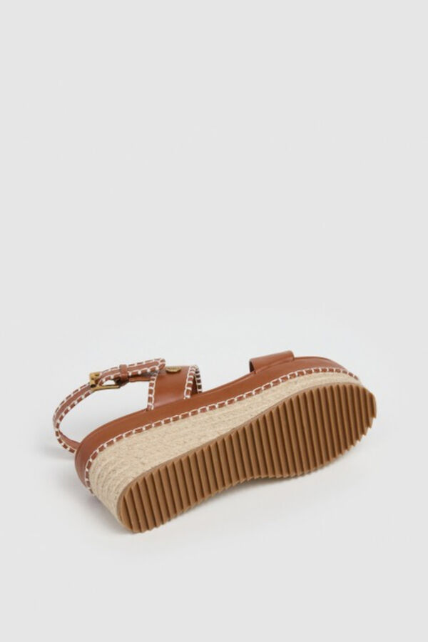 Pepe Jeans Wedge sandals with ankle fastening mink