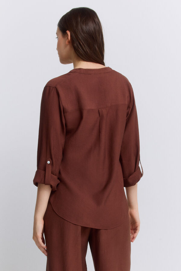 Springfield Bluza sa V-izrezom Braon