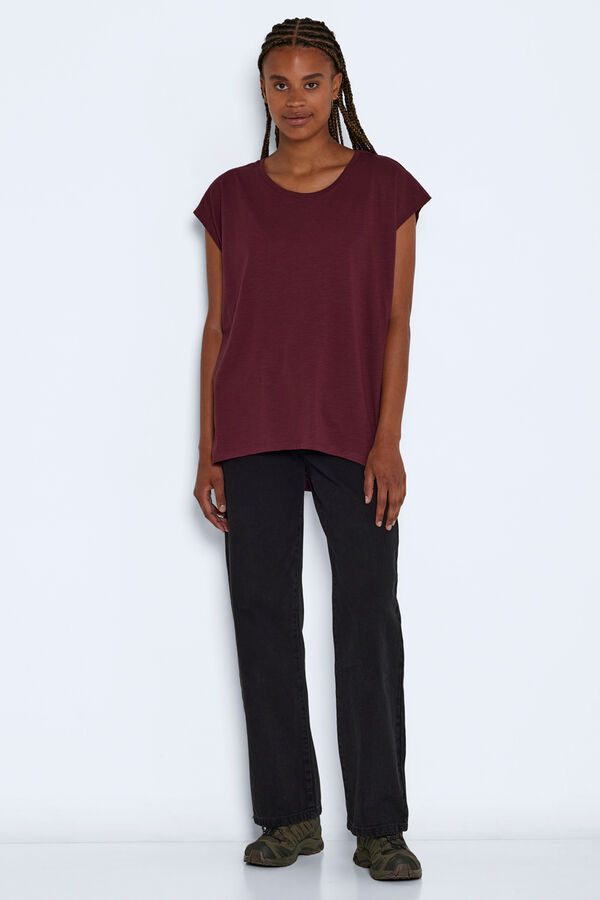 Noisy May Short sleeve round neck T-shirt pink