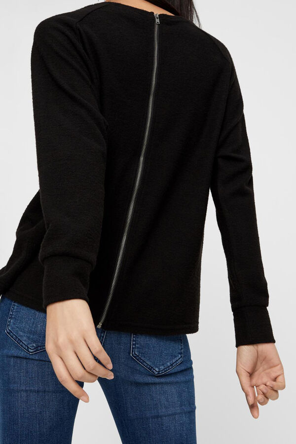 Noisy May Jumper with back zip black