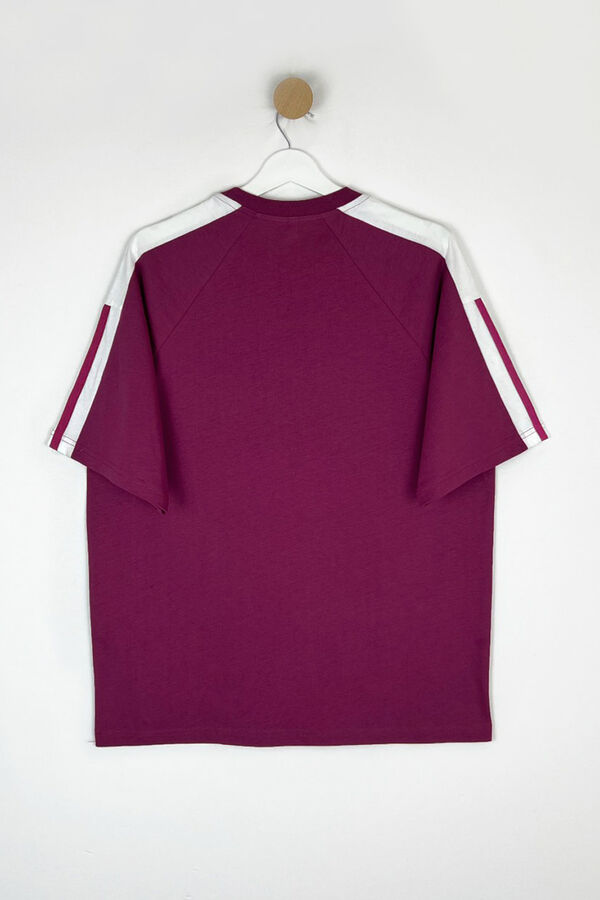 Trendyol Camiseta oversize manga corta burdeos