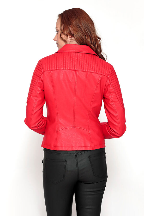 Springfield Faux leather jacket crvena