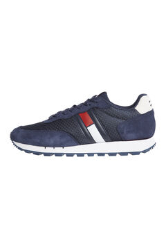 Springfield Retro running trainer with Tommy Jeans flag navy