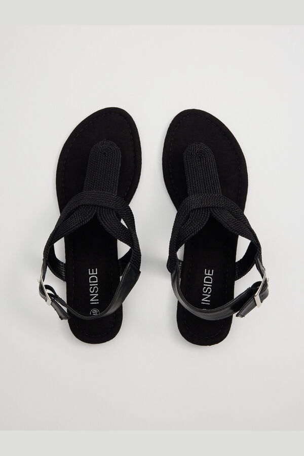Inside Glitter braid sandal black
