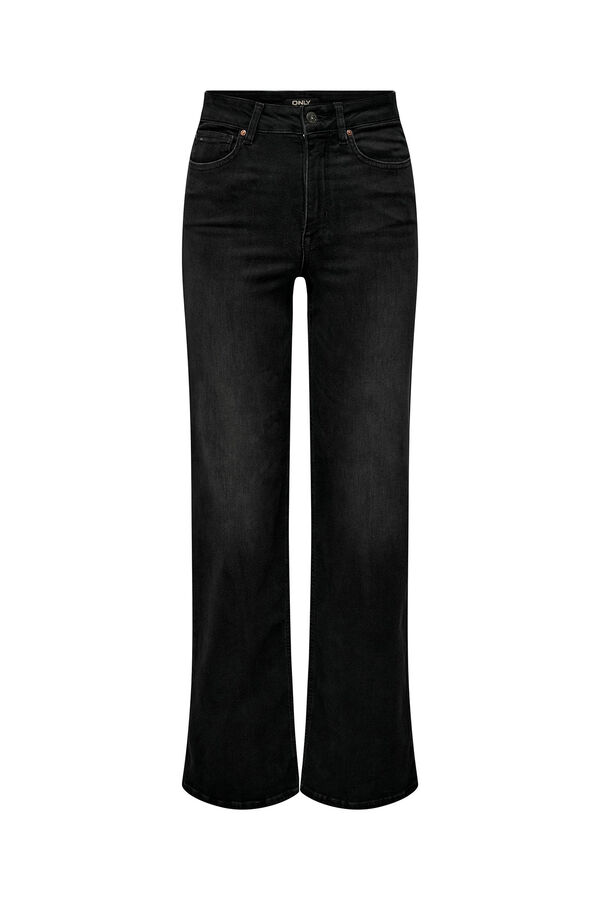 Springfield High rise flared jeans crna