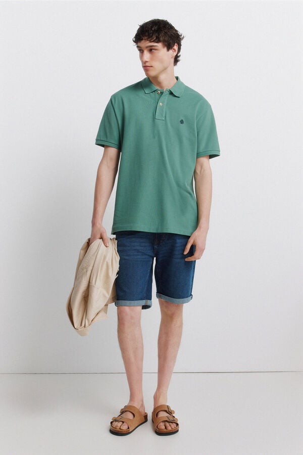 Springfield Basic Springfield regular fit polo shirt green