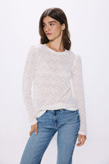 Springfield Zigzag structured T-shirt white