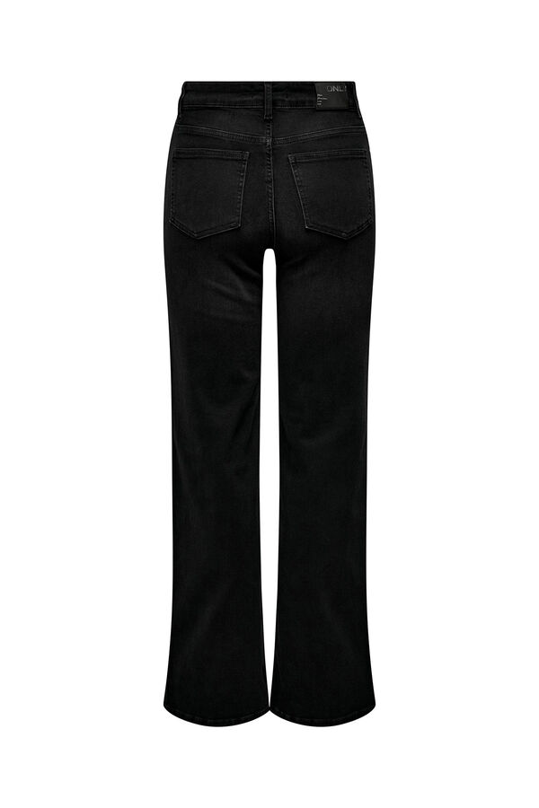 Springfield High rise flared jeans crna