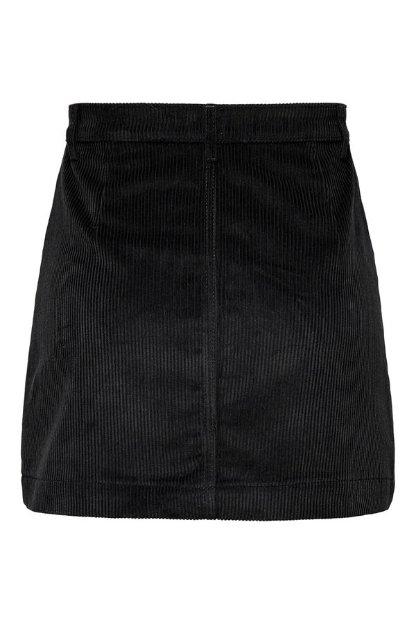 Only Saia curta de veludo cotelê preto
