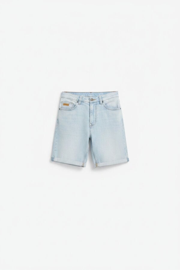 Springfield Ultra-light denim slim fit Bermuda shorts blue