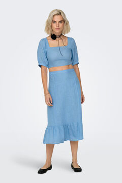 Springfield Long linen skirt blue