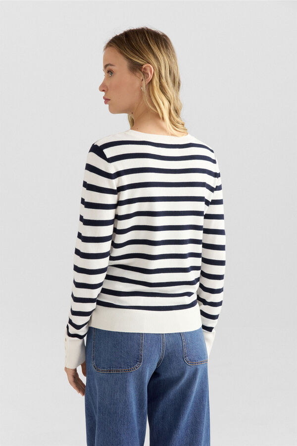 Springfield Pull basique fin &agrave; boutons bleu