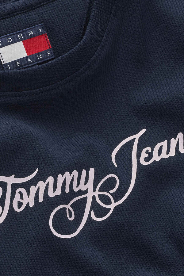 Tommy Jeans Camiseta justa de manga curta azul