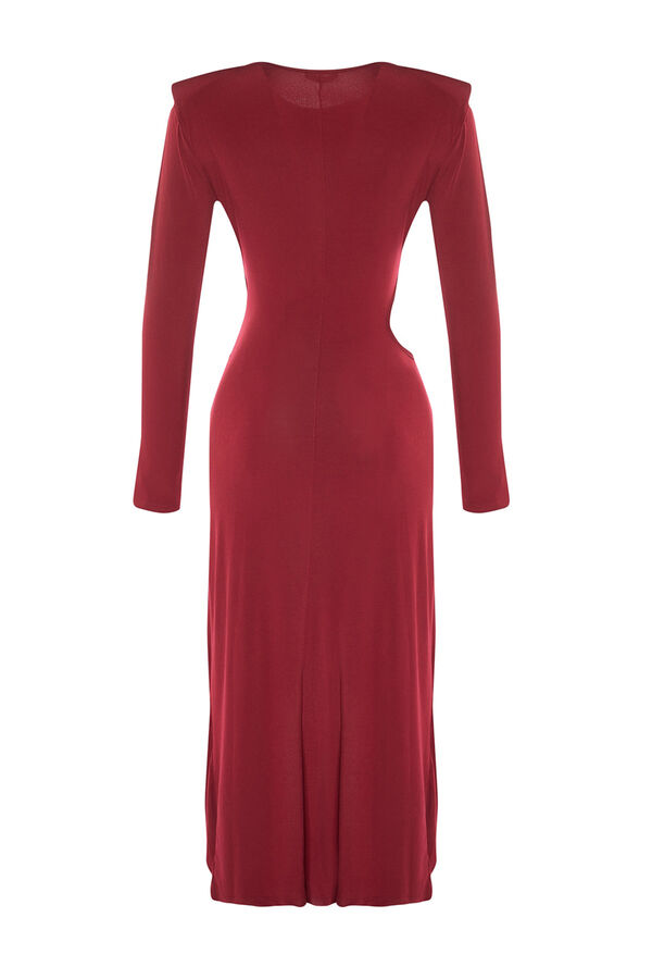 Trendyol Vestido midi de noche burdeos