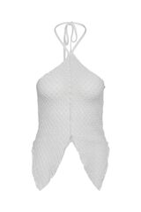 Noisy May Tie-neck top white