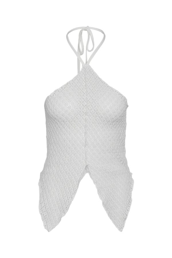 Noisy May Tie-neck top white