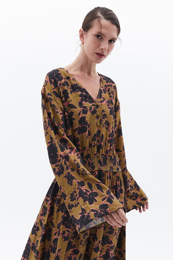 Oxxo Vestido comprido estampado vison