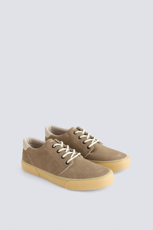 Springfield Soft faux leather iconic sneaker grey
