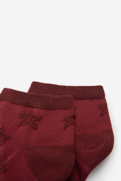 Springfield Textured star socks deep red