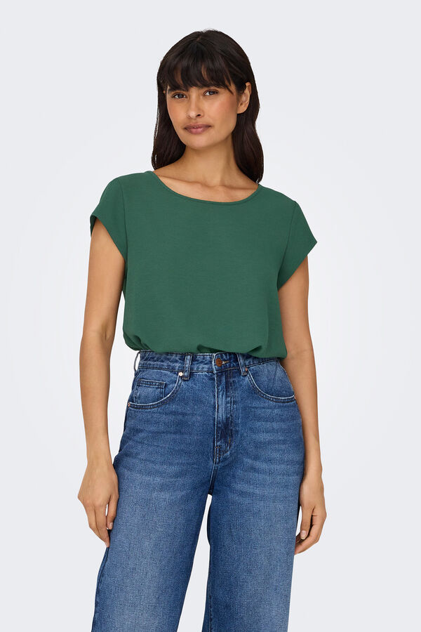 Only Camiseta manga corta verde