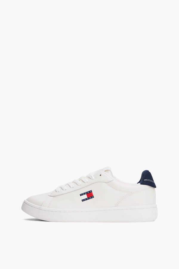 Tommy Jeans White Tommy Jeans sneakers with flag logo white