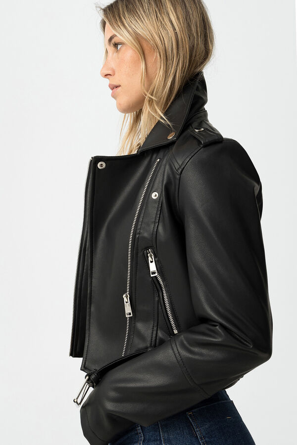 Tiffosi Young Slim fit biker jacket Crna