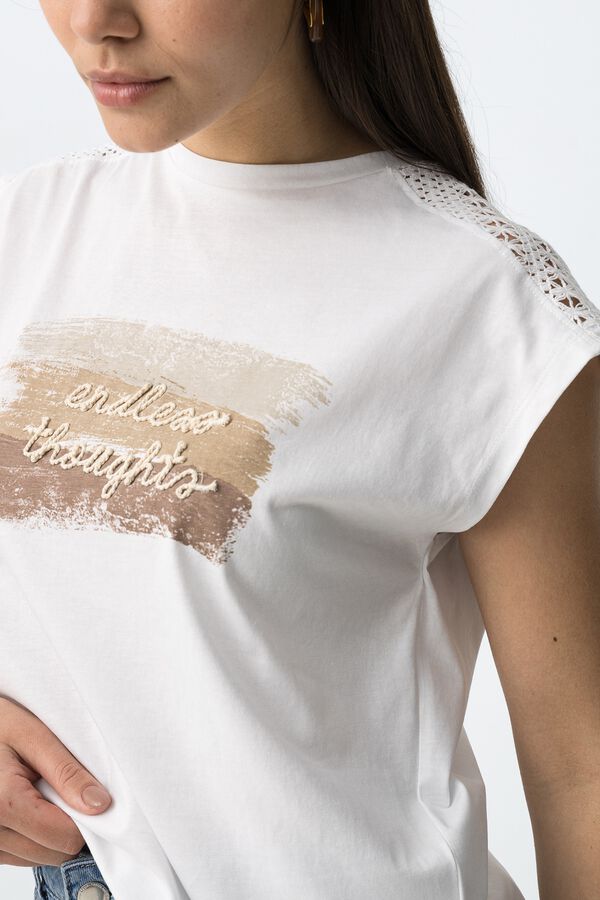 Tiffosi T-shirt with lace blanc