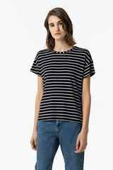Springfield T-Shirt Streifen schwarz