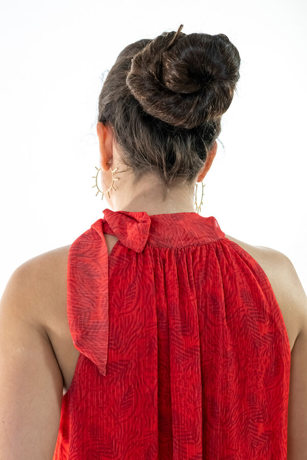 Cul Sac Halterneck short dress brown