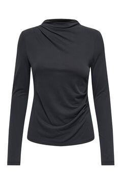 Only Camiseta drapeada de manga larga negro