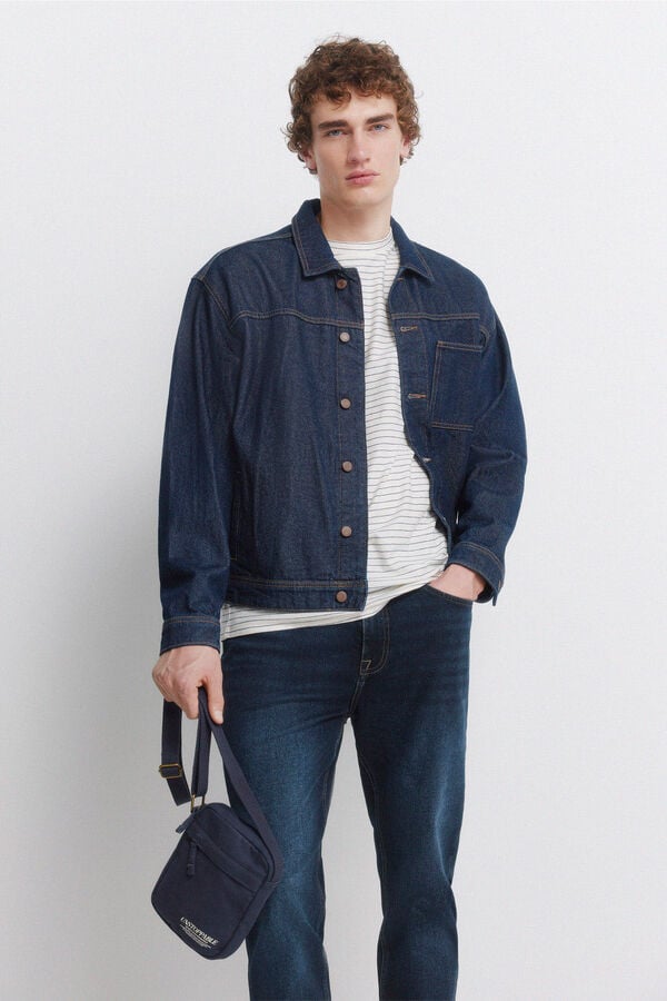 Springfield Dark wash slim fit jeans blue