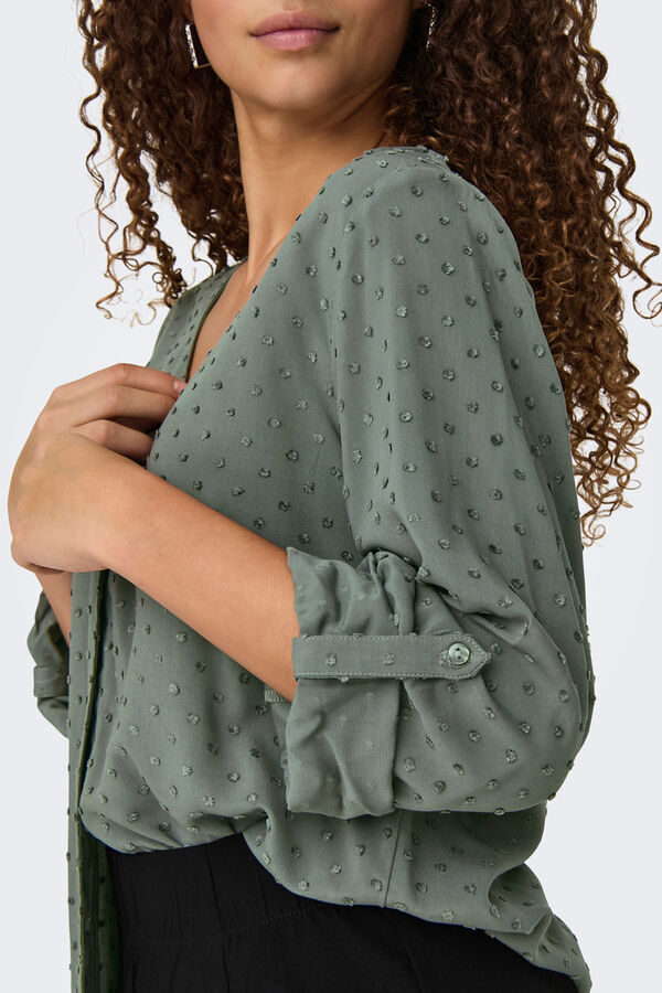 JDY Plumetis long sleeve blouse grey