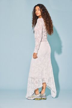 Noisy May Falda larga desigual de encaje