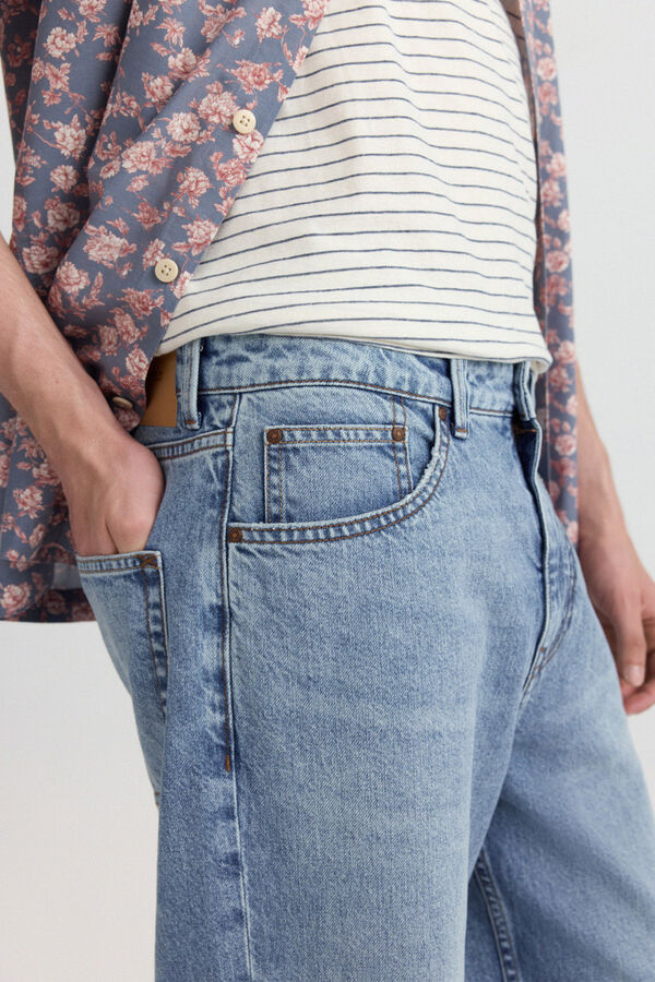 Springfield Light wash wide leg jeans blue