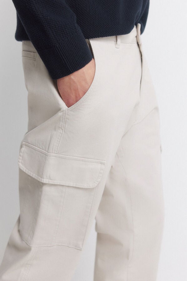 Springfield Slim fit cargo comfort trousers printed