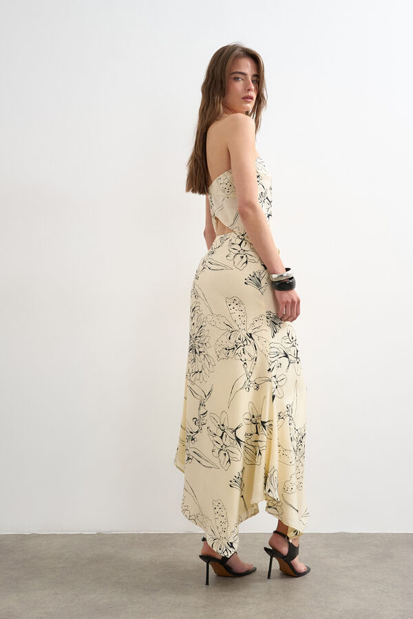 Topshop Printed asymmetric skirt white