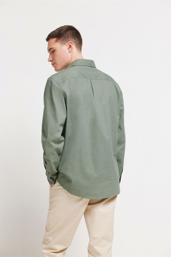 Springfield Linen dress shirt green