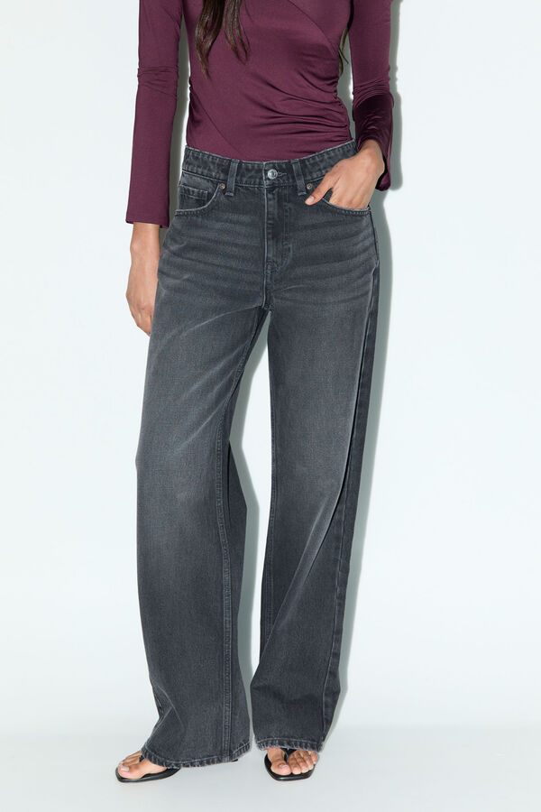 Balmohk Jeans straight tiro medio negro
