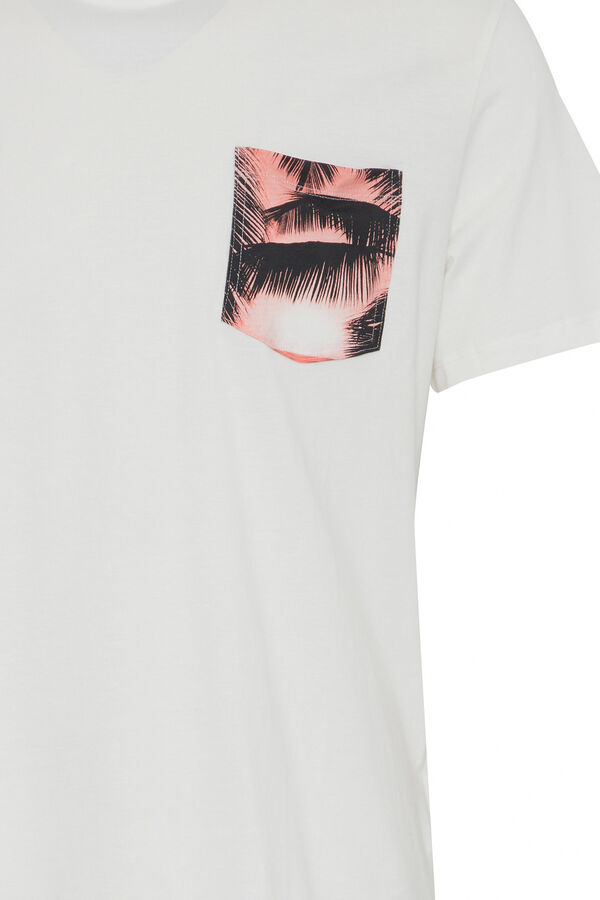 Springfield T-shirt Manga Curta - Bolso Estampado branco