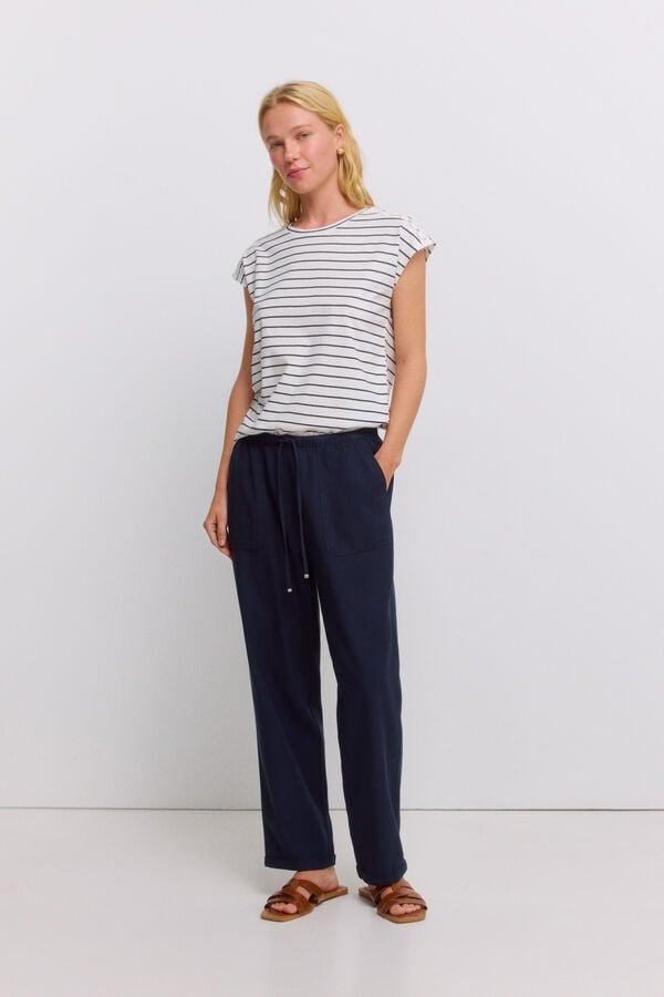 Springfield Crochet shoulder T-shirt printed