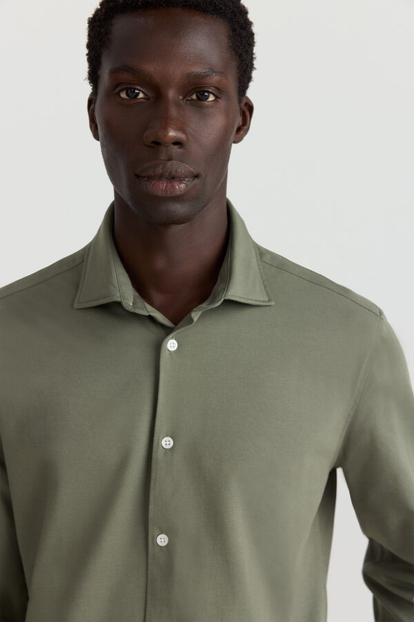 Springfield Camisa performance comfort quick dry y non- iron kaki