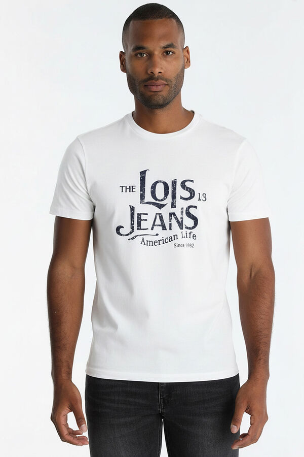 Lois T-shirt de manga curta gr&aacute;fica branco