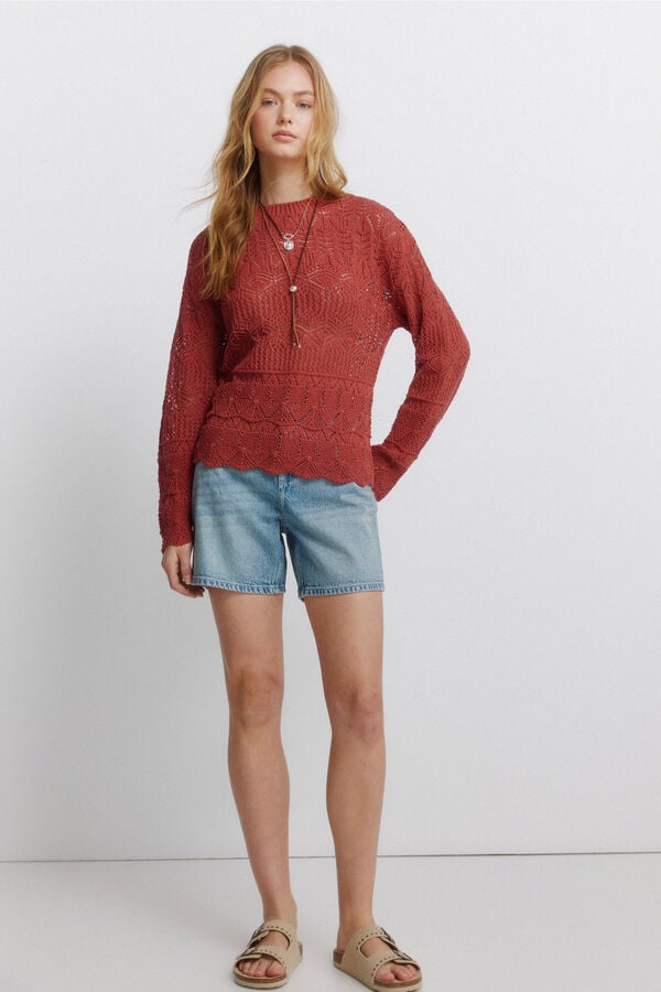 Springfield Pointelle jumper red