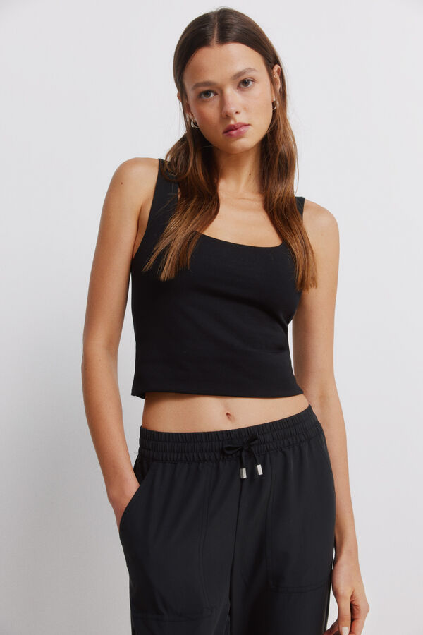 Springfield Jogger trousers with elasticated trim black