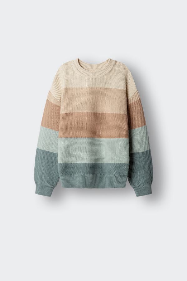 Springfield Kids Girls' thick striped jumper green